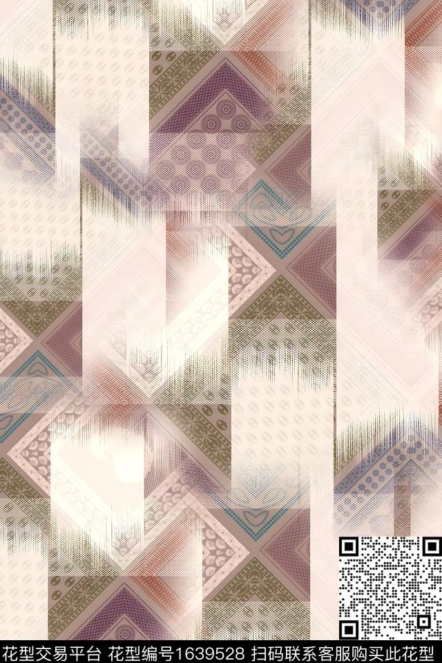衬衫几何男装数码印花花型下载（图片编号: 1639528） - 瓦栏（Walan）