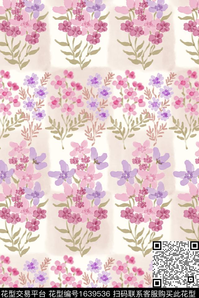 小清新花卉小碎花数码印花花型下载（图片编号: 1639536） - 瓦栏（Walan）