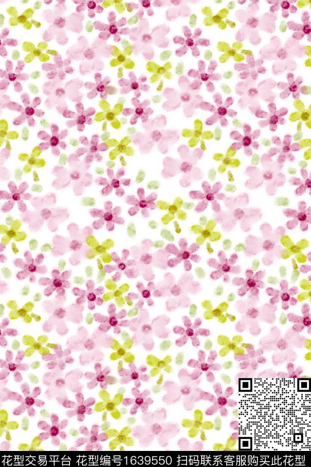 小清新花卉小碎花数码印花花型下载（图片编号: 1639550） - 瓦栏（Walan）