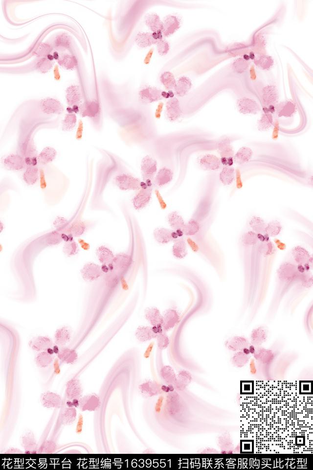 小清新花卉少女数码印花花型下载（图片编号: 1639551） - 瓦栏（Walan）