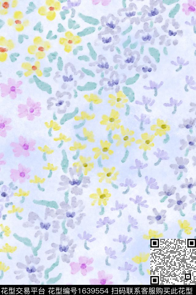 小清新花卉小碎花数码印花花型下载（图片编号: 1639554） - 瓦栏（Walan）