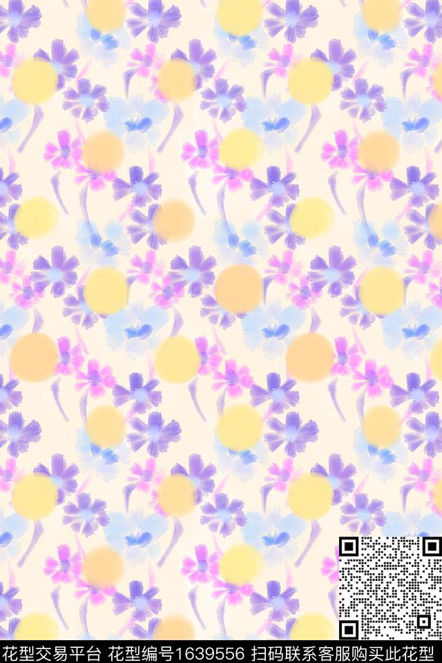 清爽底花卉花卉小碎花数码印花花型下载（图片编号: 1639556） - 瓦栏（Walan）