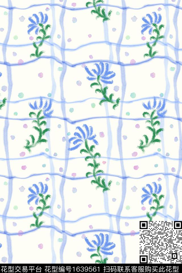 小清新花卉小碎花数码印花花型下载（图片编号: 1639561） - 瓦栏（Walan）