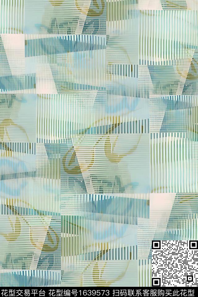 衬衫几何男装数码印花花型下载（图片编号: 1639573） - 瓦栏（Walan）