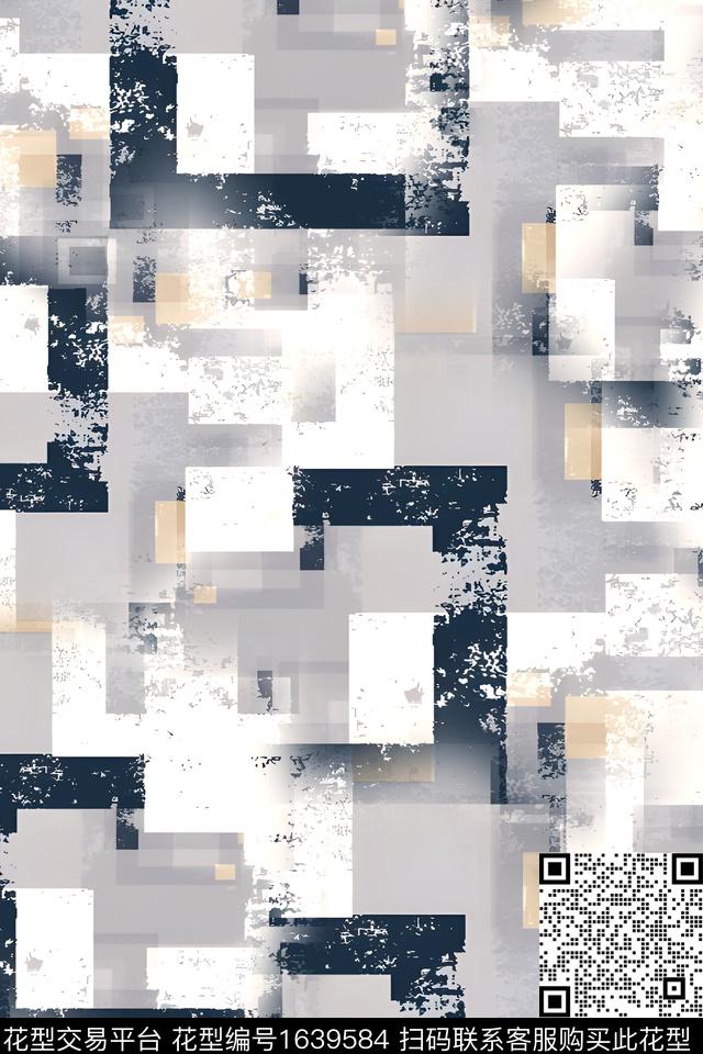 衬衫几何男装数码印花花型下载（图片编号: 1639584） - 瓦栏（Walan）