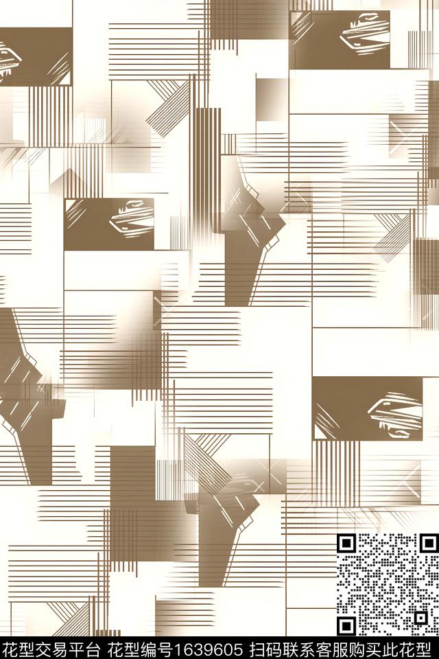 衬衫几何男装数码印花花型下载（图片编号: 1639605） - 瓦栏（Walan）