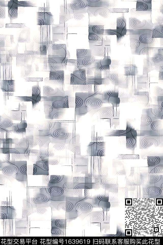 衬衫几何男装数码印花花型下载（图片编号: 1639619） - 瓦栏（Walan）