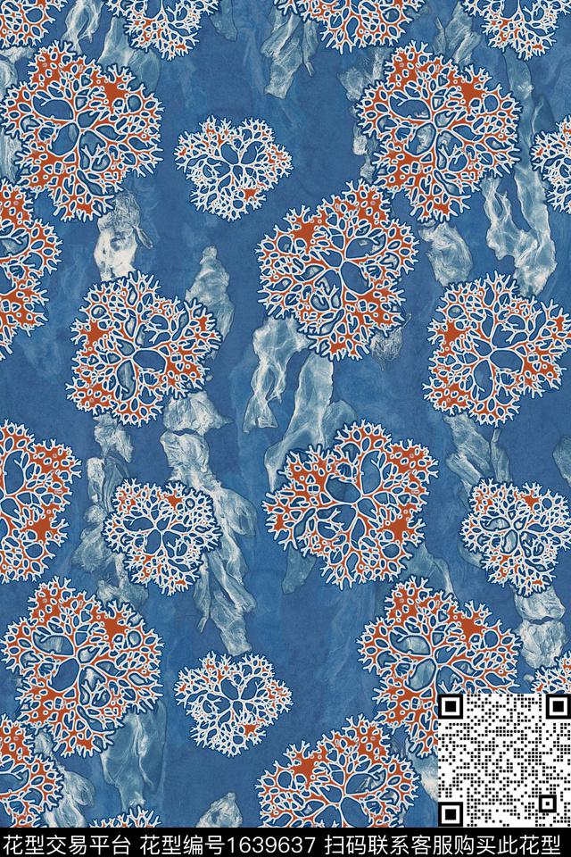 小碎花包金花型中老年数码印花花型下载（图片编号: 1639637） - 瓦栏（Walan）