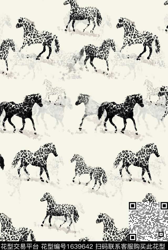 马动物豹纹数码印花花型下载（图片编号: 1639642） - 瓦栏（Walan）