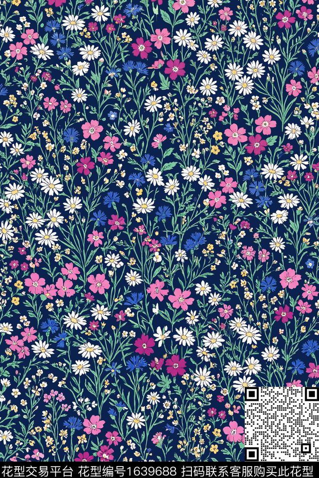 花卉小碎花数码印花花型下载（图片编号: 1639688） - 瓦栏（Walan）
