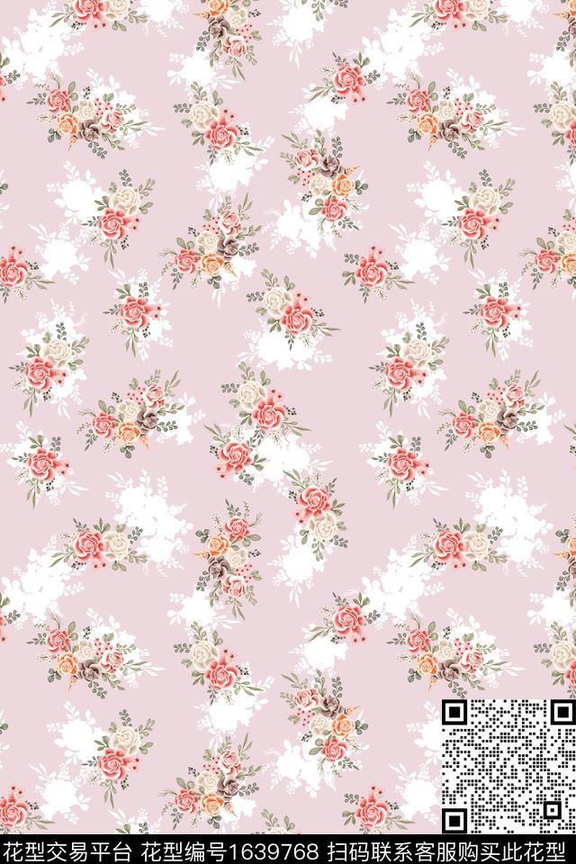 小清新真丝小碎花数码印花花型下载（图片编号: 1639768） - 瓦栏（Walan）