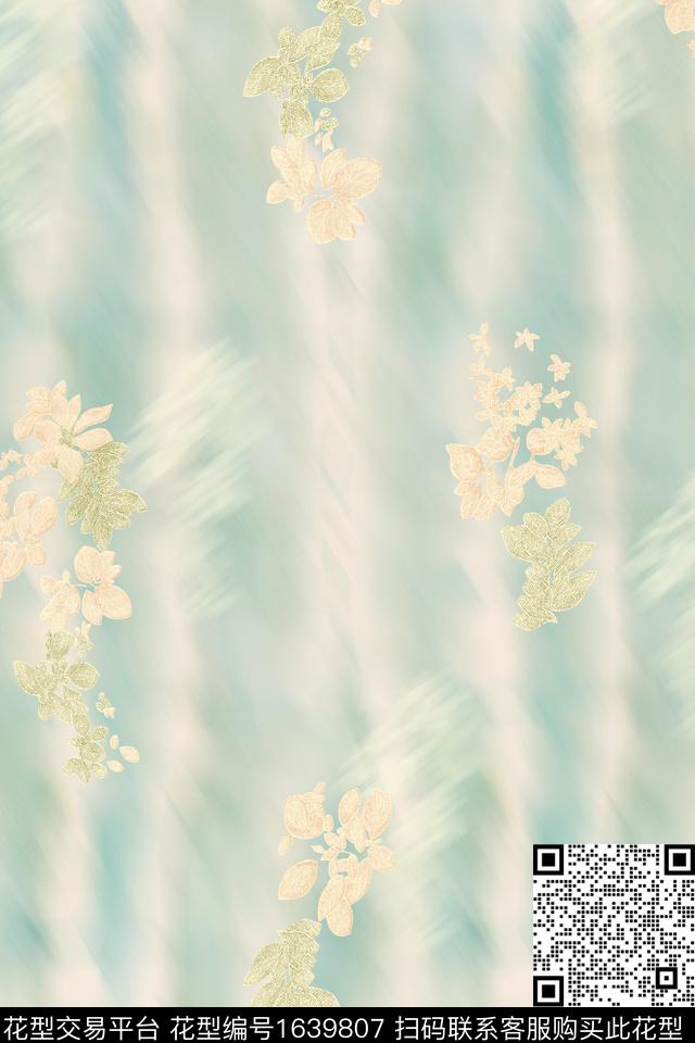 年轻女性花卉数码印花花型下载（图片编号: 1639807） - 瓦栏（Walan）