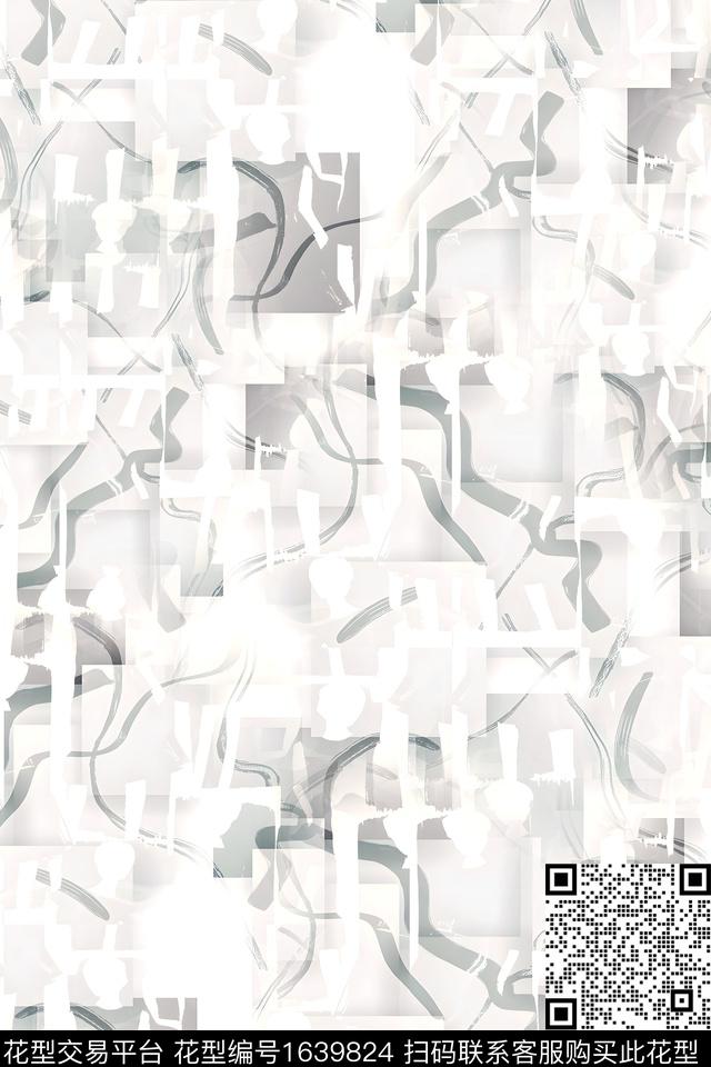 衬衫几何男装数码印花花型下载（图片编号: 1639824） - 瓦栏（Walan）