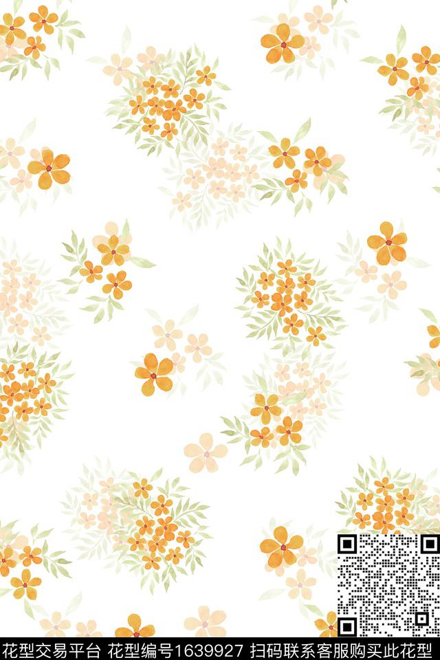 水彩花卉花卉春夏花型数码印花花型下载（图片编号: 1639927） - 瓦栏（Walan）
