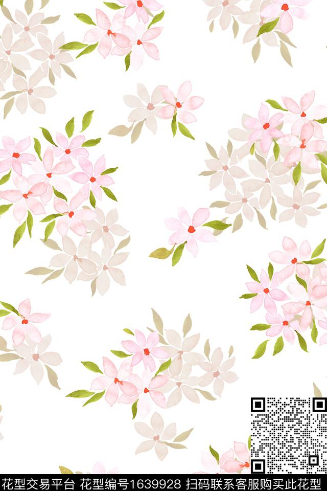 水彩花卉花卉春夏花型数码印花花型下载（图片编号: 1639928） - 瓦栏（Walan）