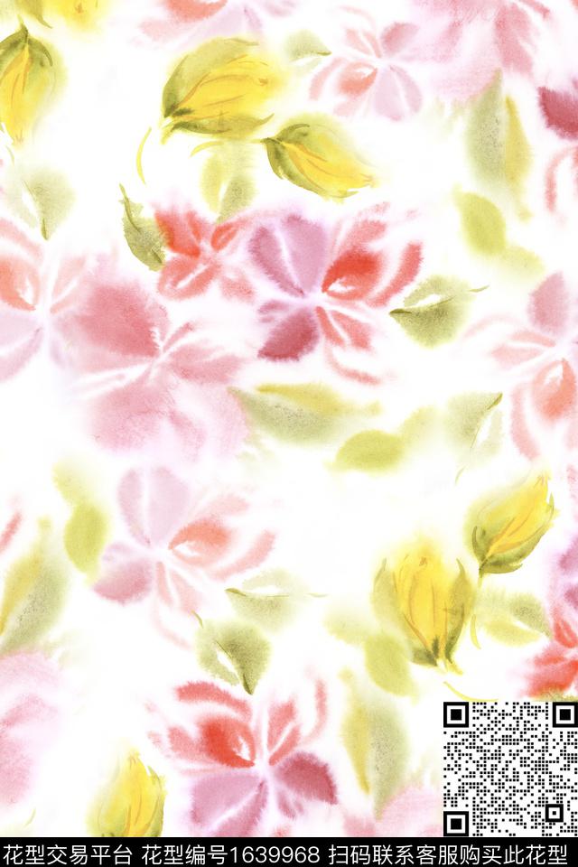 水彩花卉花卉春夏花型数码印花花型下载（图片编号: 1639968） - 瓦栏（Walan）