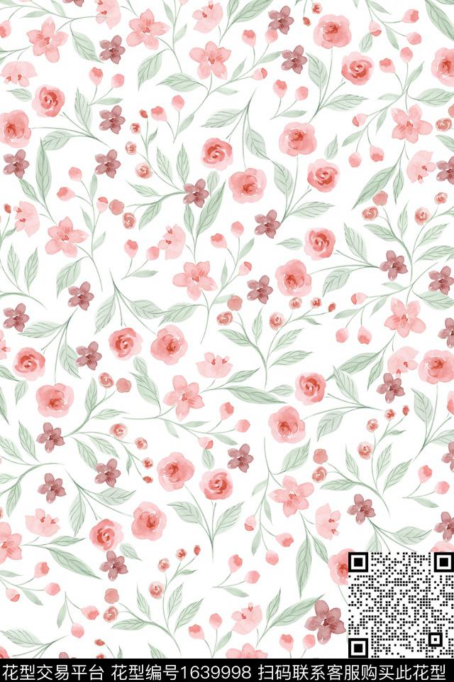 小清新花卉小碎花数码印花花型下载（图片编号: 1639998） - 瓦栏（Walan）