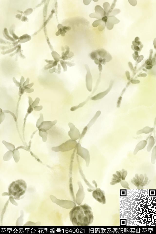 小清新侘寂花卉数码印花花型下载（图片编号: 1640021） - 瓦栏（Walan）