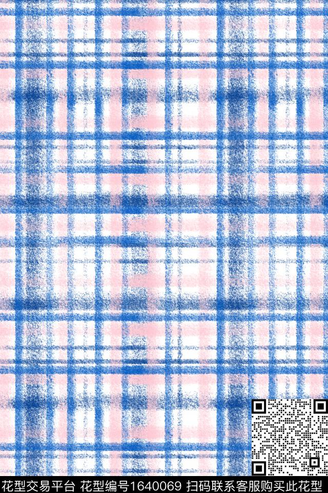 小清新蓝白肌理数码印花花型下载（图片编号: 1640069） - 瓦栏（Walan）