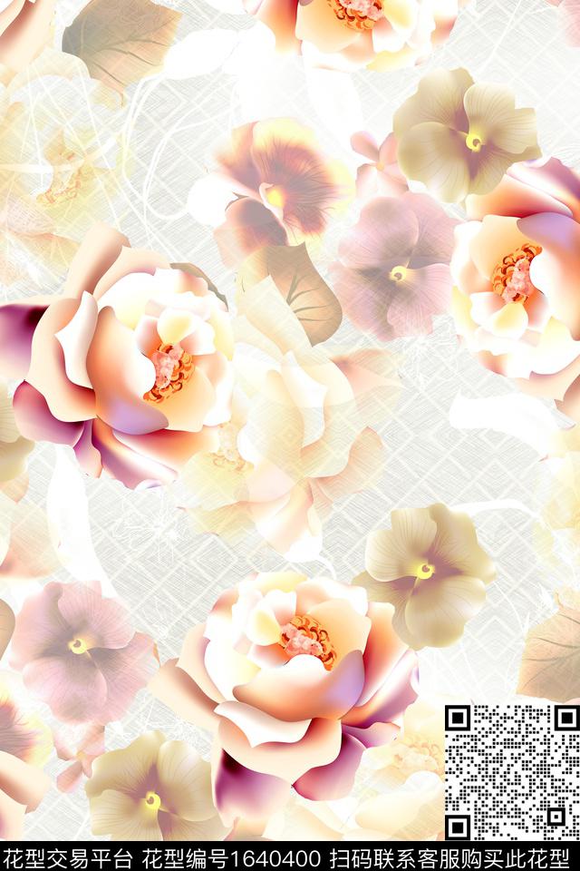 满版散花花卉数码花型数码印花花型下载（图片编号: 1640400） - 瓦栏（Walan）