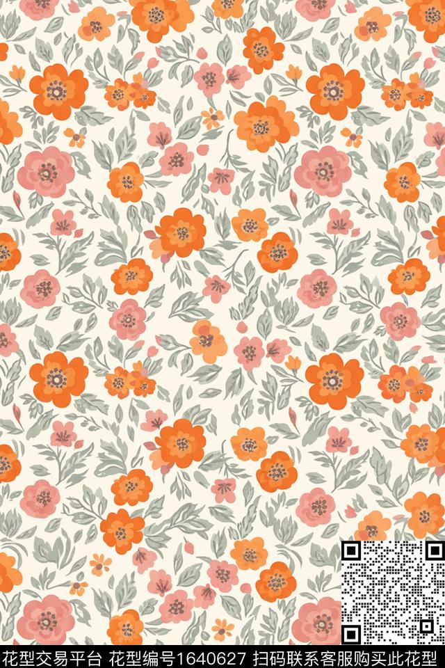 满版散花花卉小碎花数码印花花型下载（图片编号: 1640627） - 瓦栏（Walan）