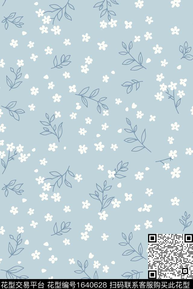 小清新花卉小碎花数码印花花型下载（图片编号: 1640628） - 瓦栏（Walan）