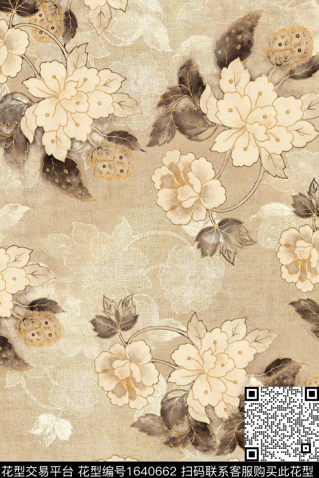 年轻女装满版散花花卉数码印花花型下载（图片编号: 1640662） - 瓦栏（Walan）