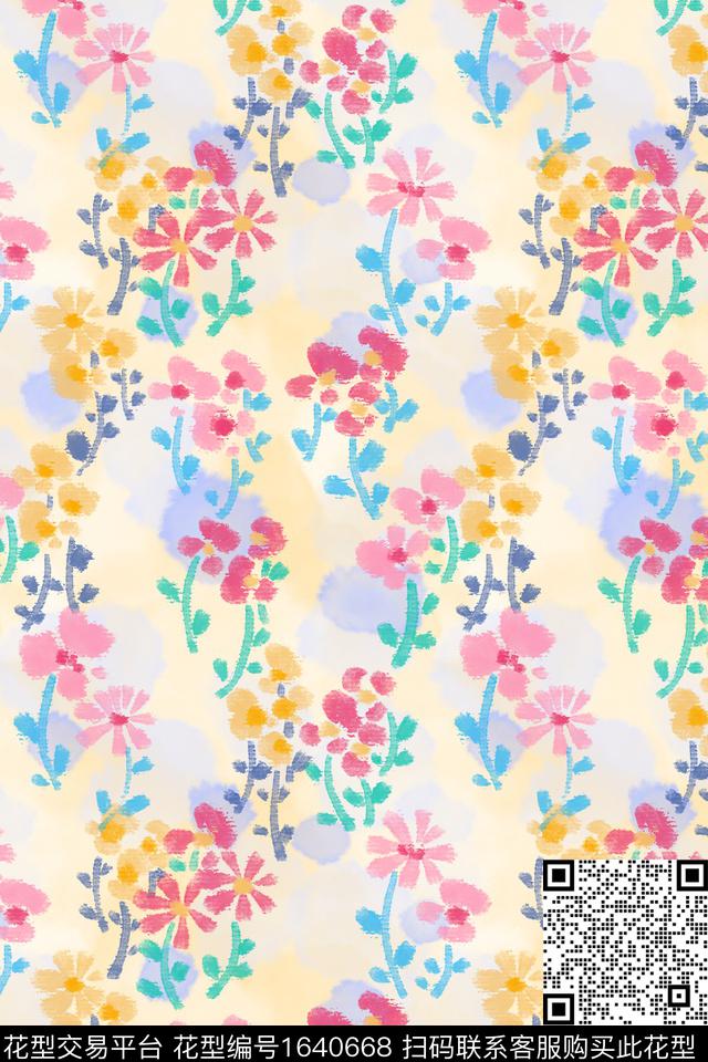 小清新花卉小碎花数码印花花型下载（图片编号: 1640668） - 瓦栏（Walan）