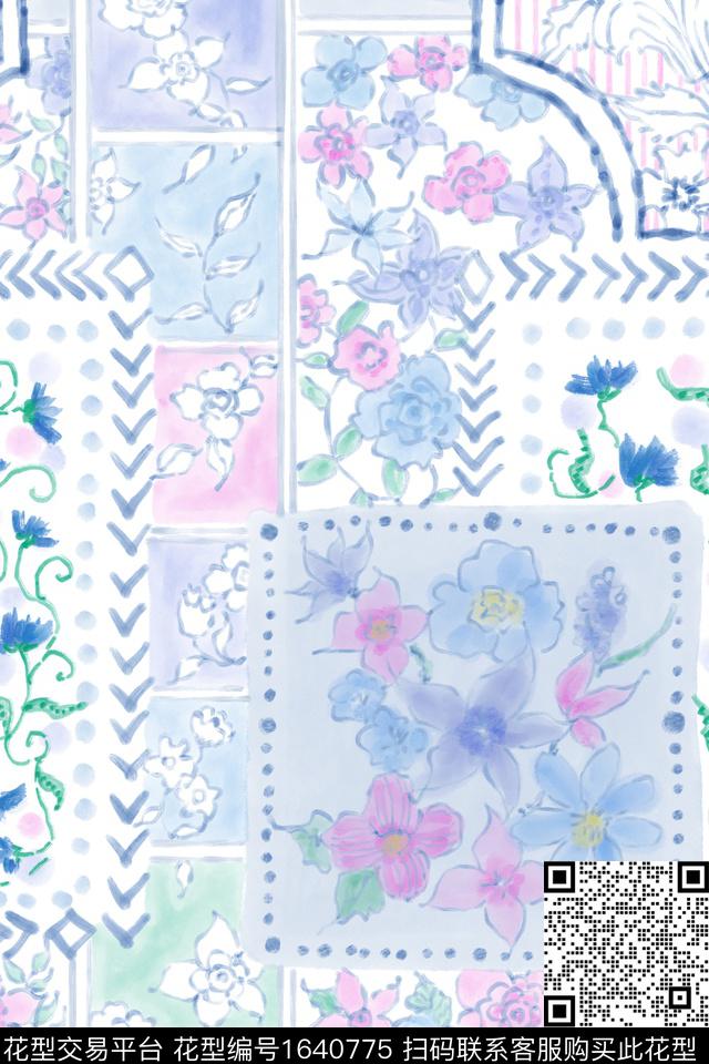 小清新花卉小碎花数码印花花型下载（图片编号: 1640775） - 瓦栏（Walan）