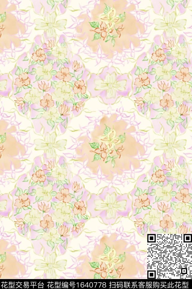 小清新花卉小碎花数码印花花型下载（图片编号: 1640778） - 瓦栏（Walan）