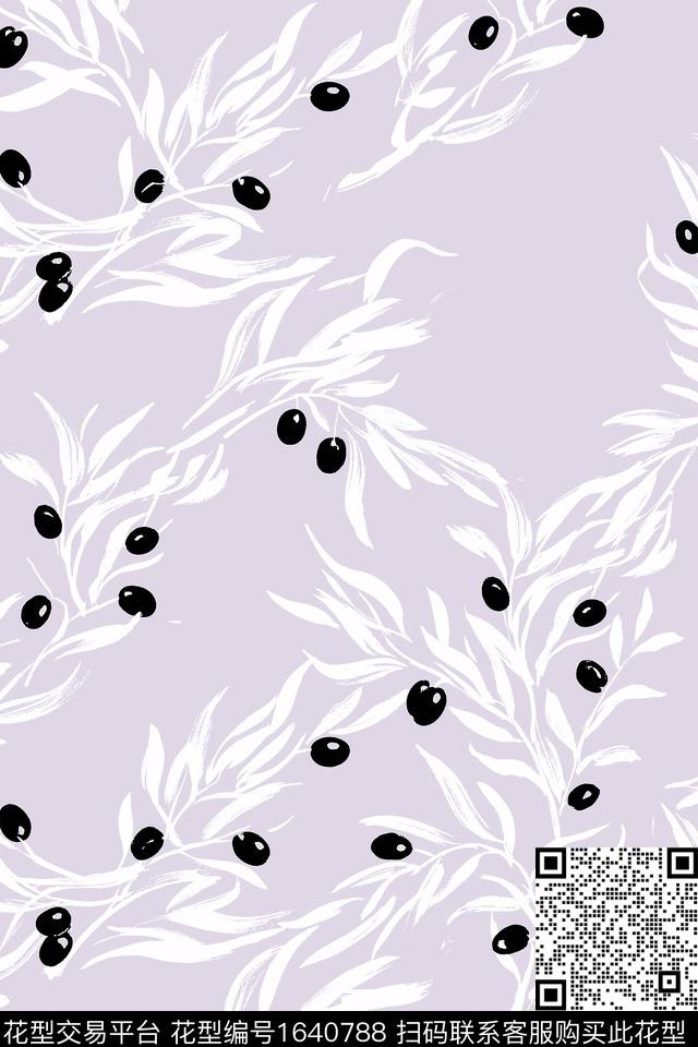 植物果实笔触数码印花花型下载（图片编号: 1640788） - 瓦栏（Walan）