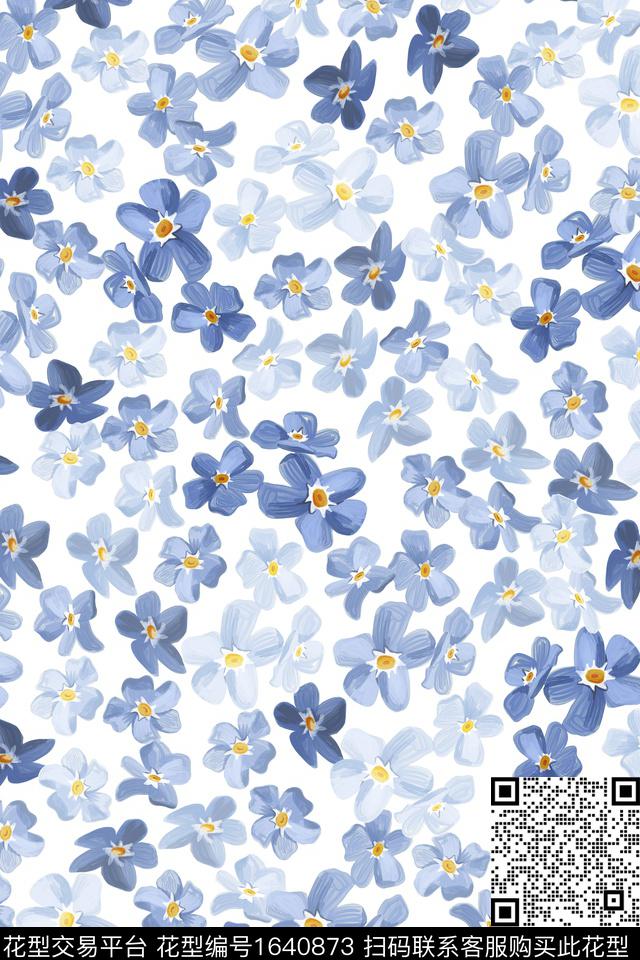 花卉春夏花型小碎花数码印花花型下载（图片编号: 1640873） - 瓦栏（Walan）