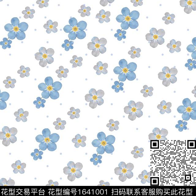 花卉水彩小碎花数码印花花型下载（图片编号: 1641001） - 瓦栏（Walan）