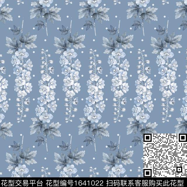 花卉水彩花卉波点数码印花花型下载（图片编号: 1641022） - 瓦栏（Walan）