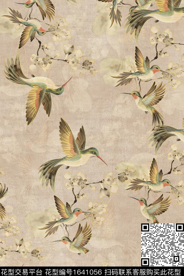 年轻女装满版散花花卉数码印花花型下载（图片编号: 1641056） - 瓦栏（Walan）