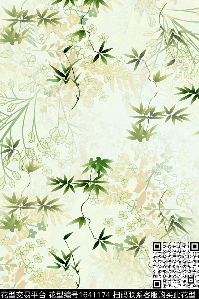中国风满版散花数码花型数码印花花型下载（图片编号: 1641174） - 瓦栏（Walan）