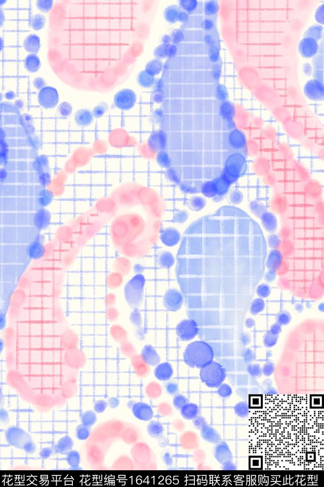 民族风混合拼接水彩数码印花花型下载（图片编号: 1641265） - 瓦栏（Walan）
