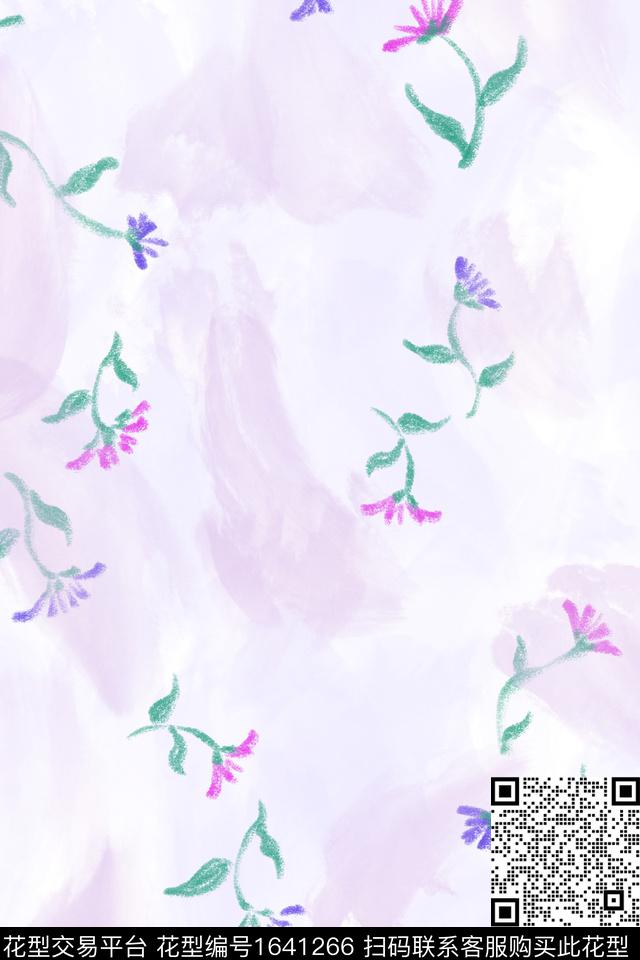 小清新侘寂花卉数码印花花型下载（图片编号: 1641266） - 瓦栏（Walan）