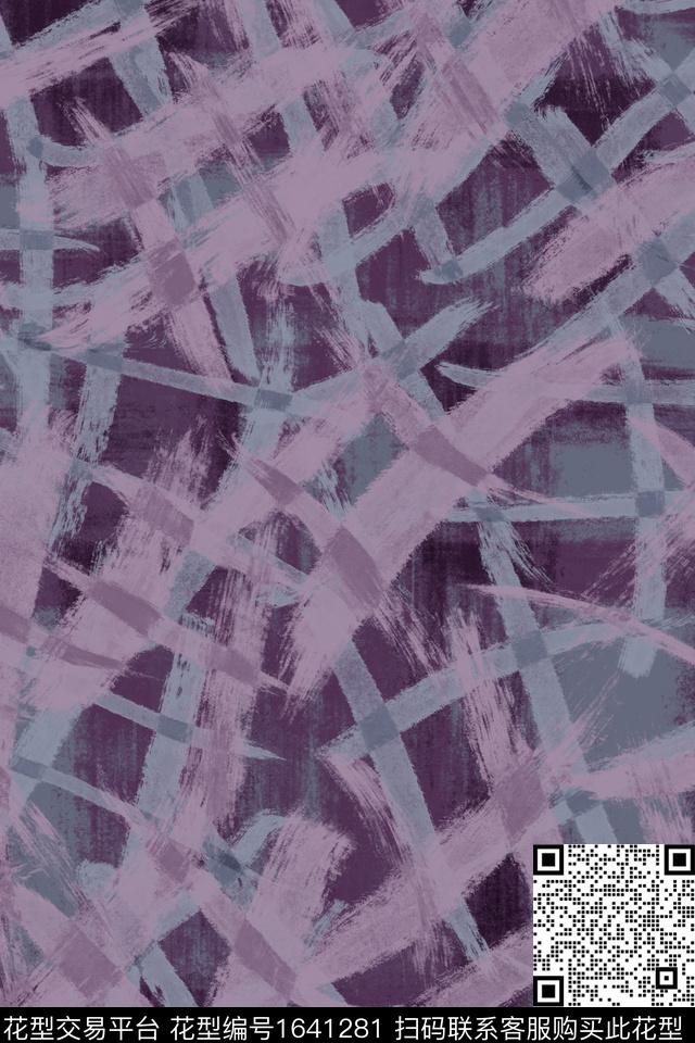 肌理格子复古数码印花花型下载（图片编号: 1641281） - 瓦栏（Walan）