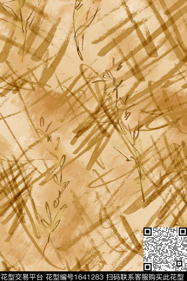 侘寂花卉肌理数码印花花型下载（图片编号: 1641283） - 瓦栏（Walan）