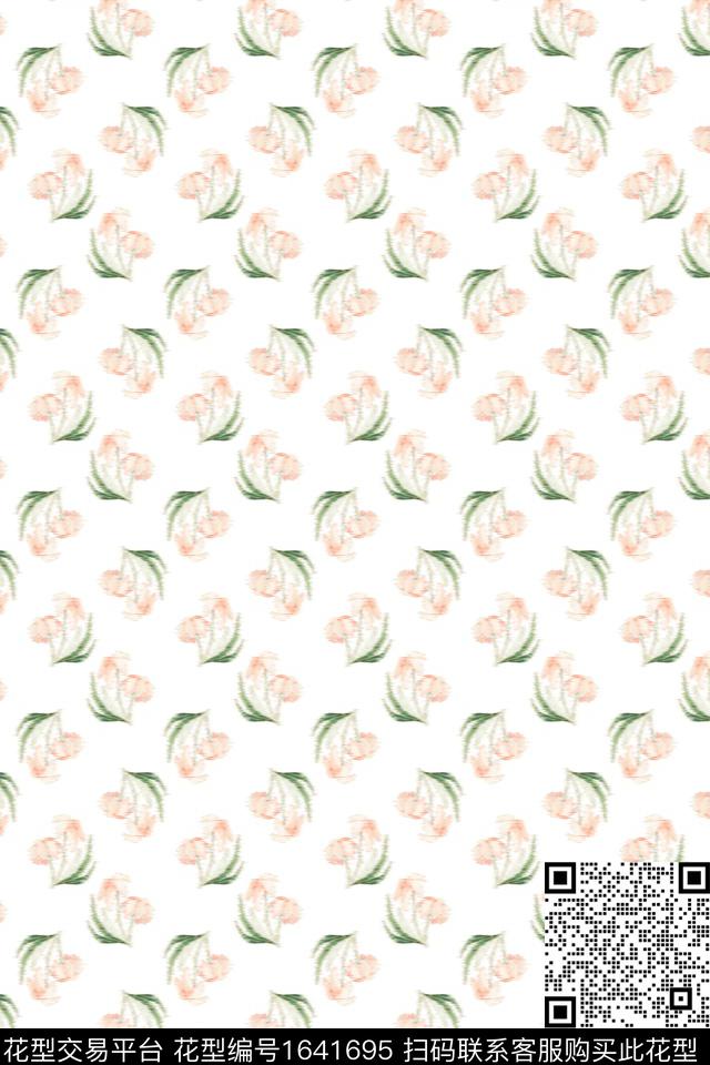 年轻女性花卉水彩数码印花花型下载（图片编号: 1641695） - 瓦栏（Walan）