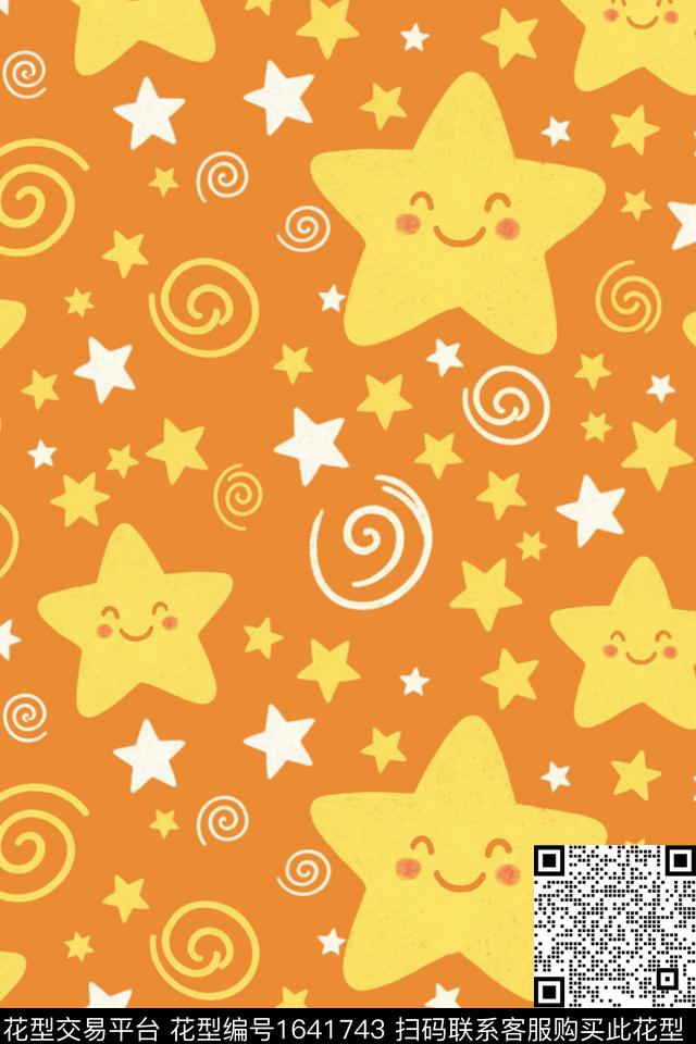 趣味星星可爱数码印花花型下载（图片编号: 1641743） - 瓦栏（Walan）
