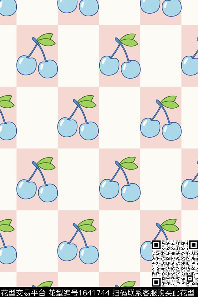 可爱童装樱桃传统印花花型下载（图片编号: 1641744） - 瓦栏（Walan）