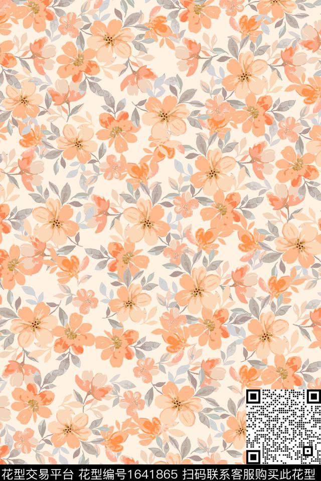 矢量小碎花花卉数码印花花型下载（图片编号: 1641865） - 瓦栏（Walan）