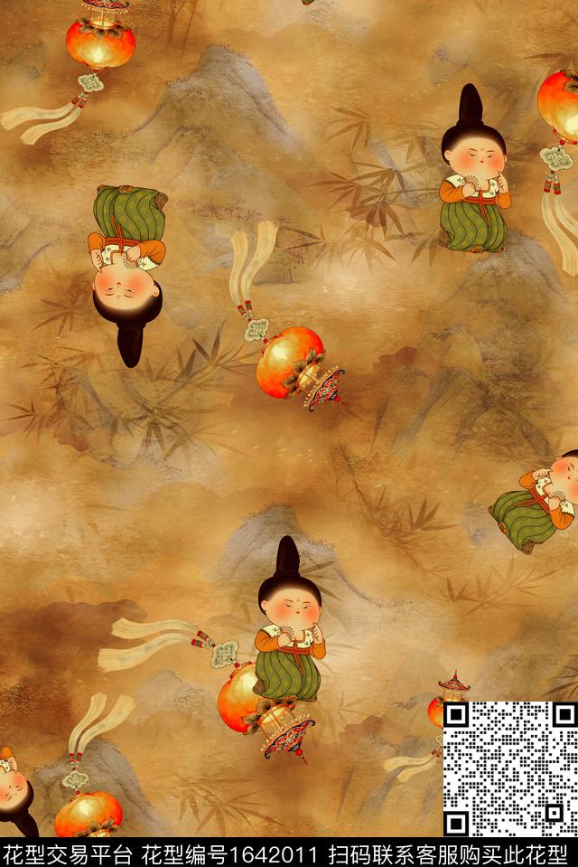 年轻女装满版散花童装数码印花花型下载（图片编号: 1642011） - 瓦栏（Walan）