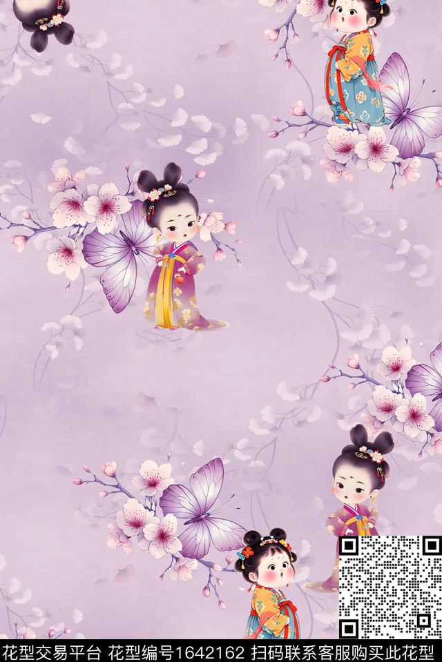 年轻女装满版散花童装数码印花花型下载（图片编号: 1642162） - 瓦栏（Walan）