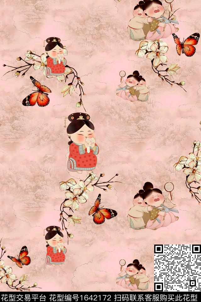 年轻女装满版散花童装数码印花花型下载（图片编号: 1642172） - 瓦栏（Walan）