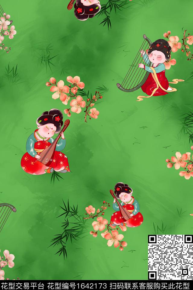 年轻女装满版散花童装数码印花花型下载（图片编号: 1642173） - 瓦栏（Walan）