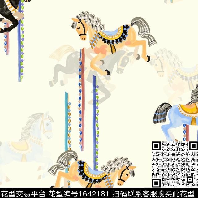 马年轻女装条纹数码印花花型下载（图片编号: 1642181） - 瓦栏（Walan）