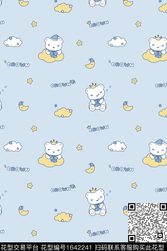 卡通动物熊可爱数码印花花型下载（图片编号: 1642241） - 瓦栏（Walan）